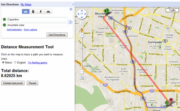 How do you calculate mileage from one destination to another?