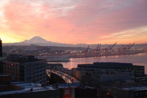 View from our condo looking south at Mt. Rainer. Can't wait to get back there this summer!